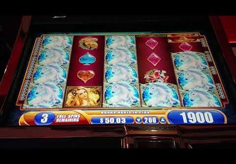 Mystical Unicorn Slot Machine Bonus $2 Mega Win!