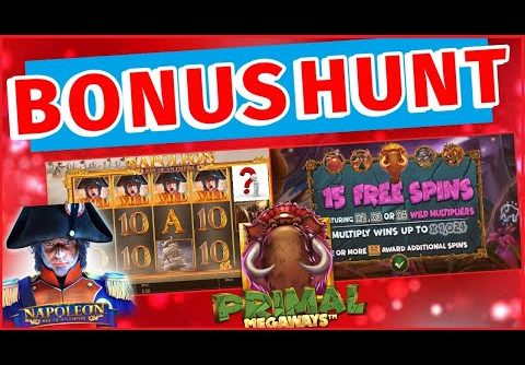 ONLINE SLOTS BONUS HUNT – SLOTS INCLUDE: Beetlejuice Megaways, Primal megaways, Napoleon BIG WIN !!!