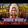 White Wolf mega win bonus 75 free spins 390X. EGT online slot