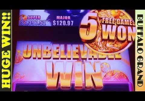 BUFFALO GRAND 4 COIN BONUS! BIG WIN! MAX BET SLOT