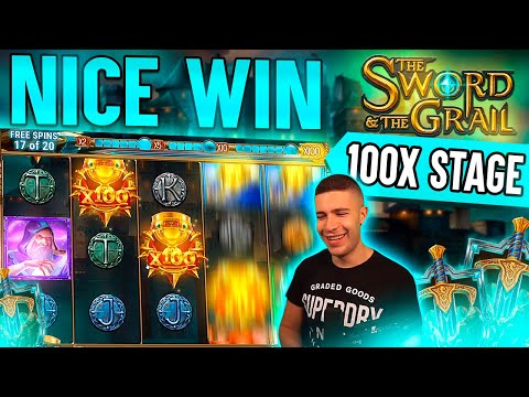 100x STAGE ON SWORD AND THE GRAIL 🎰 BIG WIN ON PLAY N GO ONLINE SLOT MACHINE