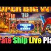 **SUPER BIG WIN!** Pirate Ship Bonuses+Live Play – WMS Slot Machine