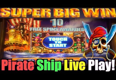 **SUPER BIG WIN!** Pirate Ship Bonuses+Live Play – WMS Slot Machine