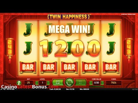 Twin Happiness slot from NetEnt (FREESPINS, BONUS, BIGWIN, SUPERBIGWIN, MEGAWIN)