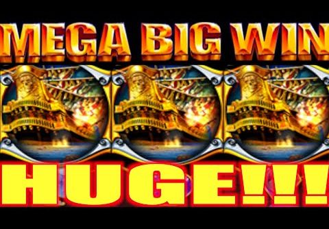 **HUGE MEGA WIN!!!** OVER 1100X! Pirate Ship WMS Slot Machine Bonus