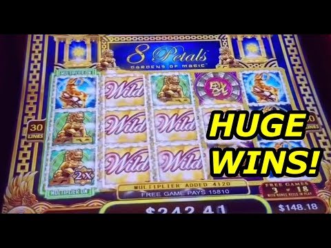 BIG WINS on 8 Petals Slot Machine