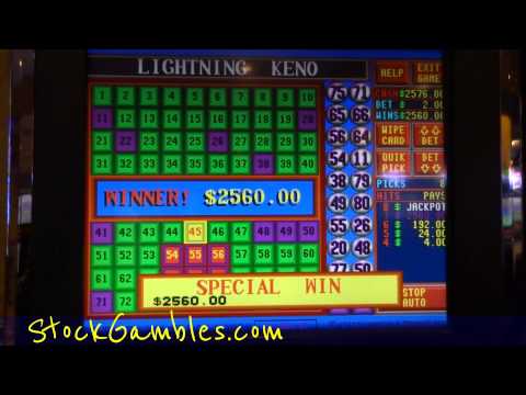 Winner Keno Slot Machine Indian Casino $2560.00 Lightning Gambling Huge Win Video