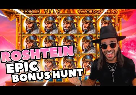 ROSHTEIN Huge win 35.000 € on Sword of  Khans  slot  – Epic Bonus Hunt on Stream