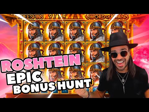 ROSHTEIN Huge win 35.000 € on Sword of  Khans  slot  – Epic Bonus Hunt on Stream