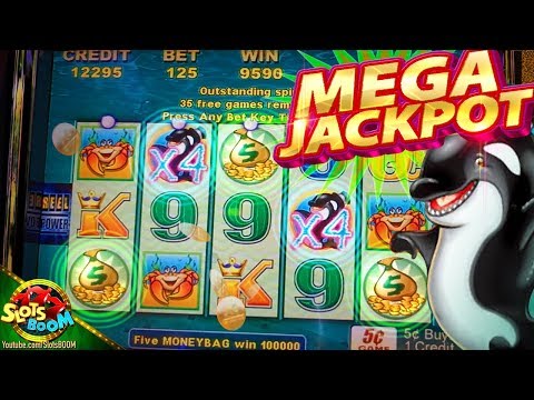 MEGA JACKPOT RE-TRIGGER !!! Whales of Cash 5c Aristocrat Video Slot in San Manuel Casino