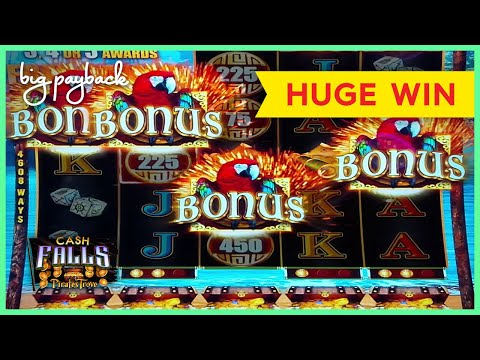 RARE BONUS! Cash Falls Pirate’s Trove Slot – HUGE WIN, LOVED IT!