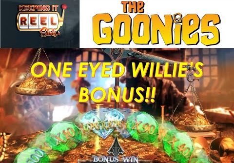THE GOONIES SLOT – ONE EYED WILLIE’S BONUS WITH EPIC WINS!!!