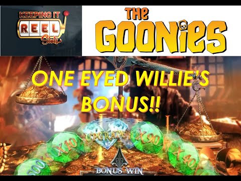 THE GOONIES SLOT – ONE EYED WILLIE’S BONUS WITH EPIC WINS!!!