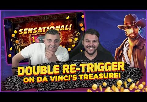 BIG WIN on Da Vincis Treasure! DOUBLE Retrigger! HUGE WIN on Online Slots!