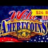 HUGE WIN! Wonder 4 Boost Wild Ameri’Coins Slot – up to $24 Max Bets!