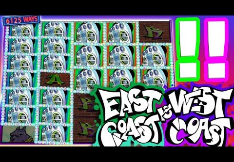 🔥New Slot East Coast vs West Coast Mega Big Win 🤑 The Slot just got Released and we Destroyed it‼️