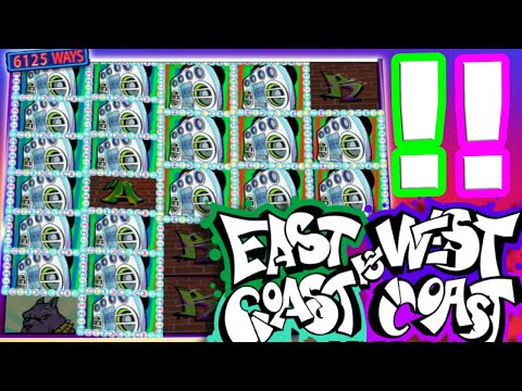 🔥New Slot East Coast vs West Coast Mega Big Win 🤑 The Slot just got Released and we Destroyed it‼️