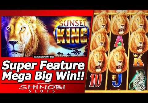Sunset King Slot – Super Feature Mega Big Win, Live Play and 2 Free Spins Bonuses