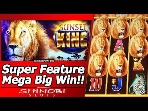 Sunset King Slot – Super Feature Mega Big Win, Live Play and 2 Free Spins Bonuses