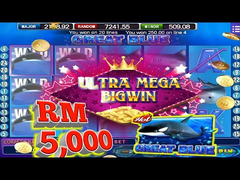 $$$ 5K🤑300 Top-up😱 Ultra mega bigwin ll Great Blue slot ll Free game ll Mega888 ll SGP