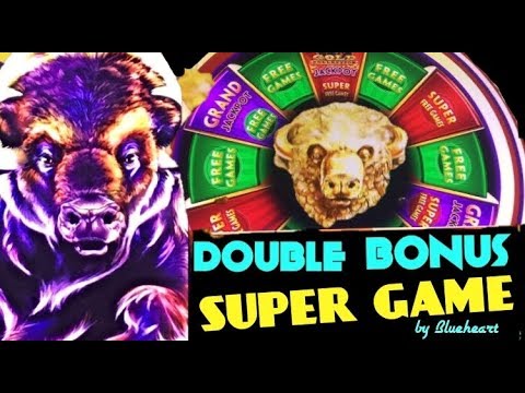 BUFFALO GOLD slot machine Super Game, Double Bonus and Big win! (Wonder 4 jackpots)