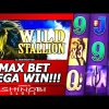 Wild Stallion Slot Bonus – Max Bet, Mega Big Win!!!  Another Big Free Spins Win on the Same Machine!