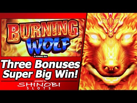 Burning Wolf Slot – Super Big Win!  Live Play with Three Free Spins Bonuses