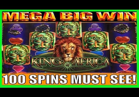 **100 FREE SPINS!** HUGE MEGA BIG WIN! King of Africa WMS Slot Machine Bonus!