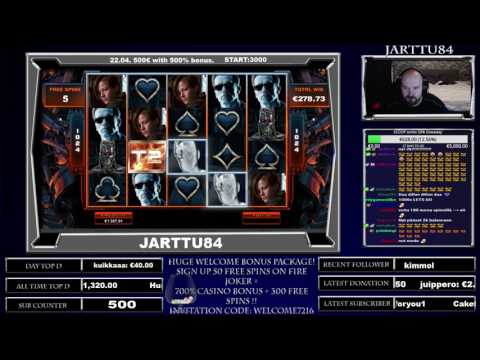 HOT MODE! TERMINATOR 2 SLOT! SUPER BIG FREESPIN BONUS WIN!!
