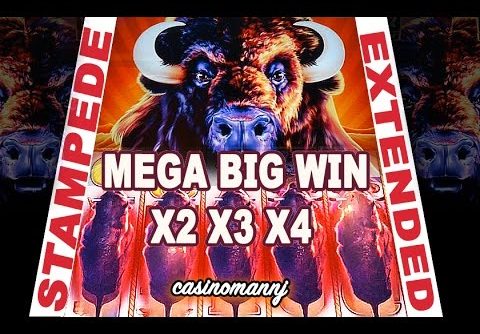 **STAMPEDE EXTENDED!” – MEGA BIG WIN! – (Casinomannj) – Slot Machine Bonus