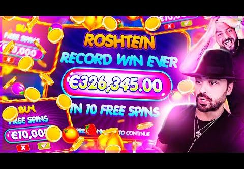 ROSHTEIN Biggest win ever €326.000 on Fruit Party slot €100 Bonus buy INSANE x3263 WIN