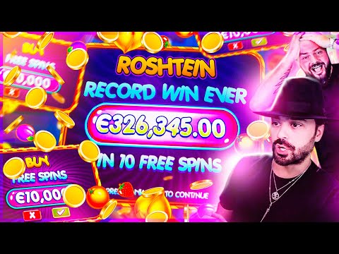 ROSHTEIN Biggest win ever €326.000 on Fruit Party slot €100 Bonus buy INSANE x3263 WIN