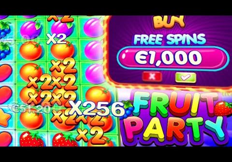 Fruit Party 🍓 Slot MEGA BIG WIN 🍊 X256 Non Stop Bonus Buys up to €1.000‼️