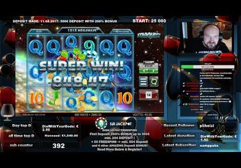 Super Big Line Hit Win From Starquest Slot!!