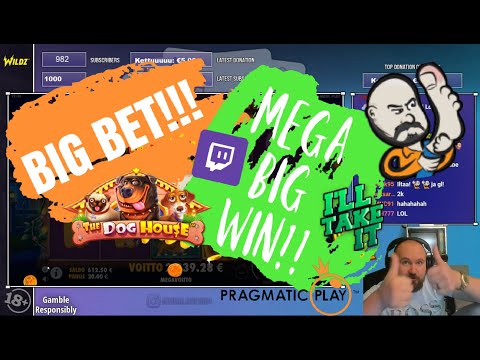 Big Bet!! Mega Big Win From The Dog House Slot!!