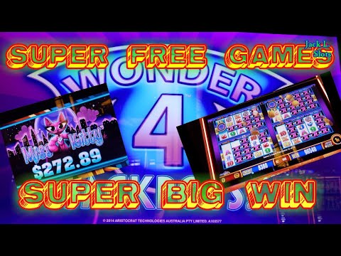 WONDER 4 JACKPOTS SLOT MACHINE🌟MISS KITTY🌟SUPER FREE GAMES🌟SUPER BIG WIN👍👍👍