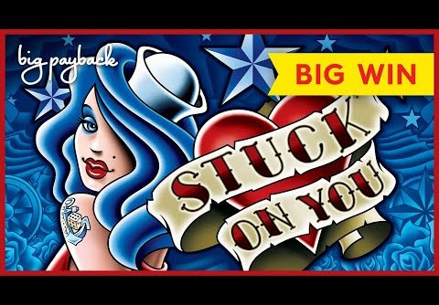 RARE RETRIGGER, WOW! Stuck on You Slot – BIG WIN BONUS!