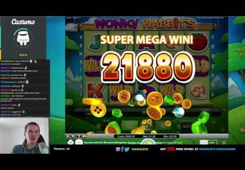 SUPER MEGA WIN on Wonky Wabbits Slot – £1.20 Bet