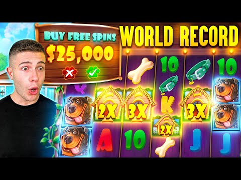 WORLD RECORD WIN on Dog House Megaways Slot ($25,000 BONUS BUY)