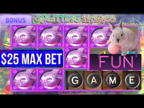 Splitting Hares Slot Machine $25 Max Bet Bonus Win Fun Game