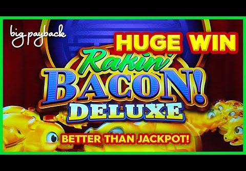 AWESOME NEW GAME! Rakin’ Bacon Deluxe Golden Blessings Slot – HUGE WIN SESSION!