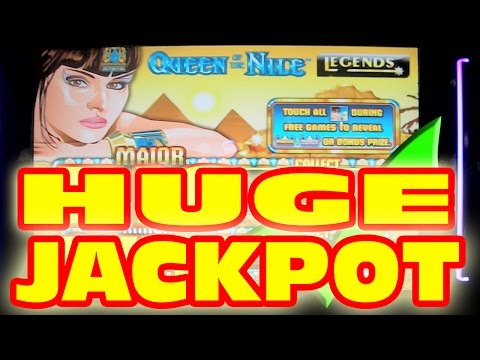 EPIC HANDPAY JACKPOT ON A QUARTER!  Queen of the Nile Slot Machine SUPER MEGA HUGE GIANT BIG WIN!