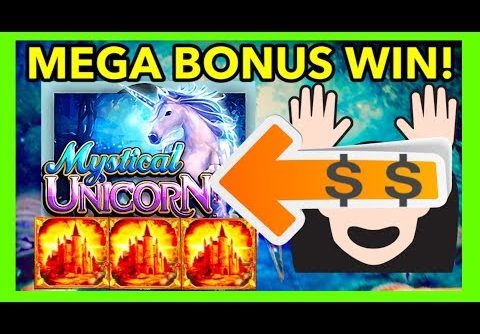 🦄 MEGA BIG WIN!!!🦄 BONUSES ON MYSTICAL UNICORN WMS SLOT MACHINE!