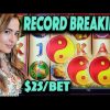 BROKE My HANDPAY RECORD on Jinse Dao Slot Machine on $25/Spin in Las Vegas!