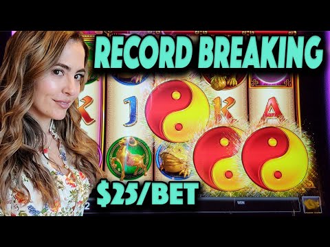 BROKE My HANDPAY RECORD on Jinse Dao Slot Machine on $25/Spin in Las Vegas!