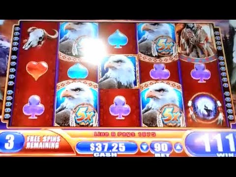 SUPER BIG WIN! Great Eagle Returns Bonus WMS Slot Machine