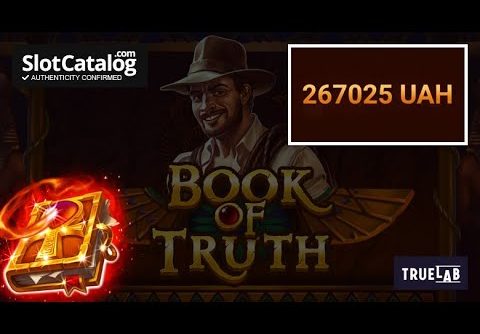 Mega Win. Book of Truth slot from TrueLab Games