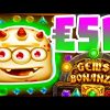 GEMS BONANZA 💎 SLOT BIG WIN BONUS BUY AND A HUGE GARGATOON😱 €50 MAX BET UNBELIEVABLE MUST SEE‼️