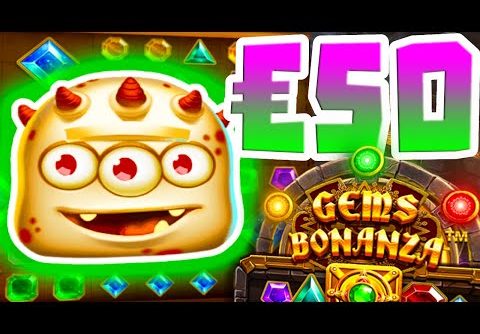 GEMS BONANZA 💎 SLOT BIG WIN BONUS BUY AND A HUGE GARGATOON😱 €50 MAX BET UNBELIEVABLE MUST SEE‼️