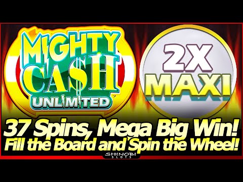 Mighty Cash Unlimited Slot Machine – 2X MAXI Won! MEGA BIG WIN! Last Spin Bonus, and Two Full Boards